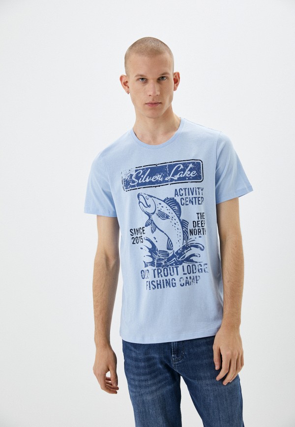 мужская футболка с коротким рукавом jlab, голубая