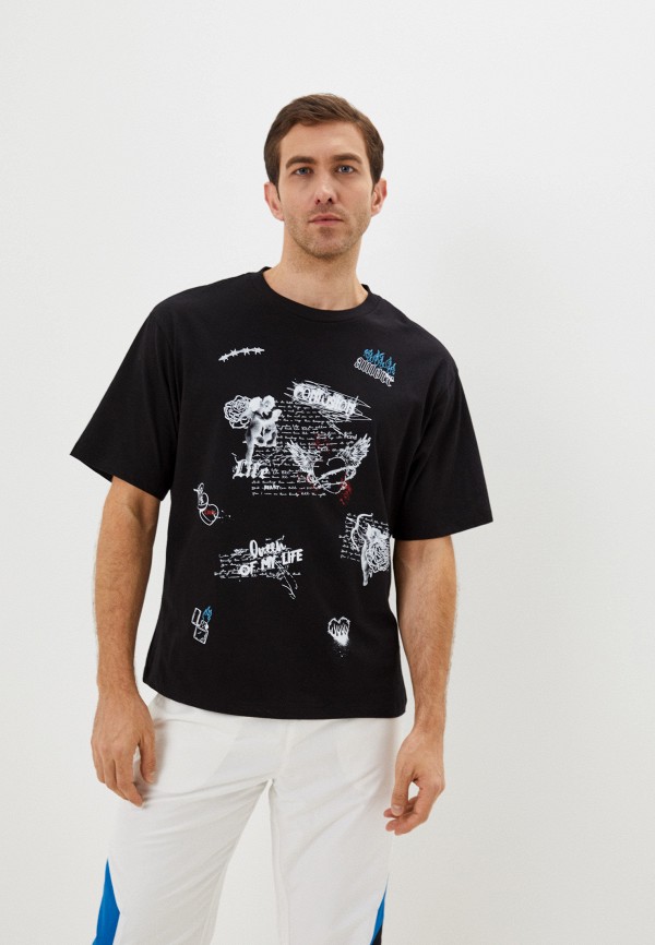 мужская футболка с коротким рукавом mark formelle, черная