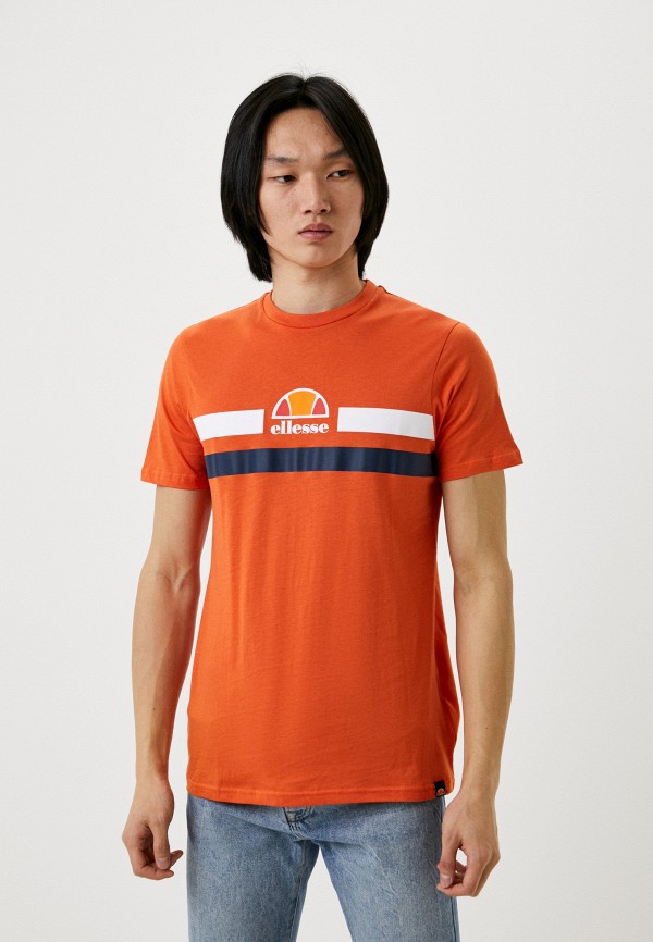 мужская футболка с коротким рукавом ellesse, оранжевая