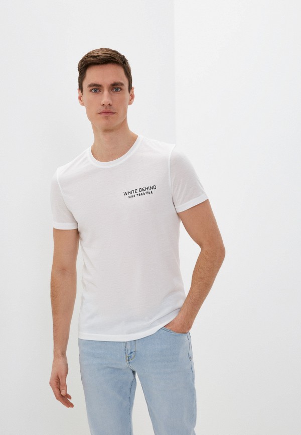 мужская футболка с коротким рукавом defacto, белая
