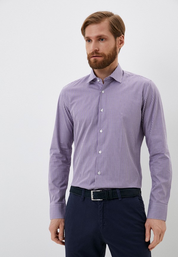 мужская рубашка с длинным рукавом bawer, фиолетовая