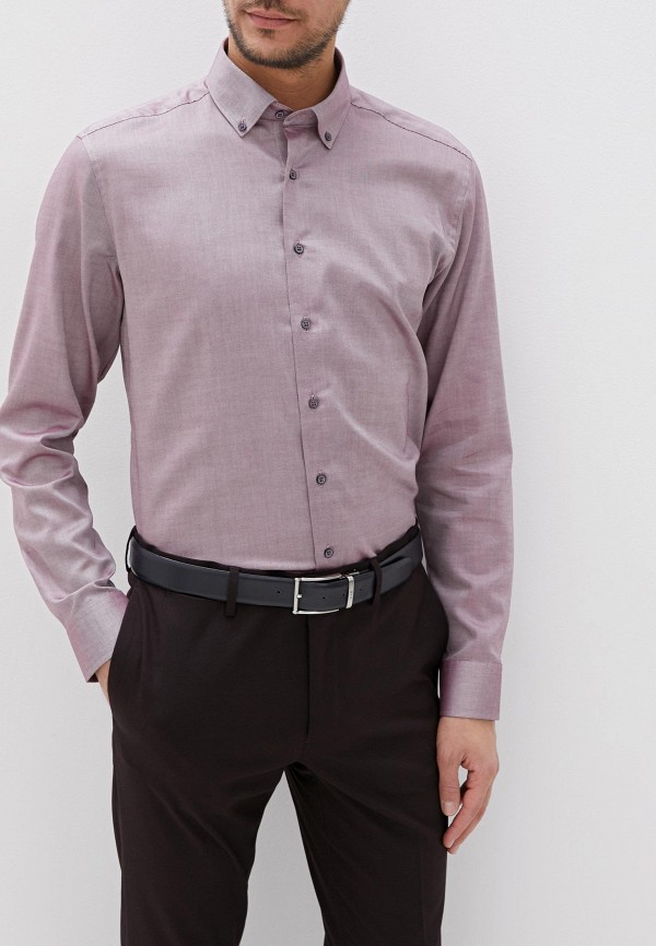 мужская рубашка с длинным рукавом eterna, бордовая
