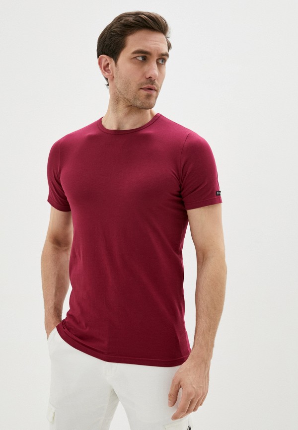 мужская футболка с коротким рукавом opium, бордовая