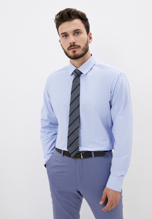 мужская рубашка с длинным рукавом bazioni, голубая
