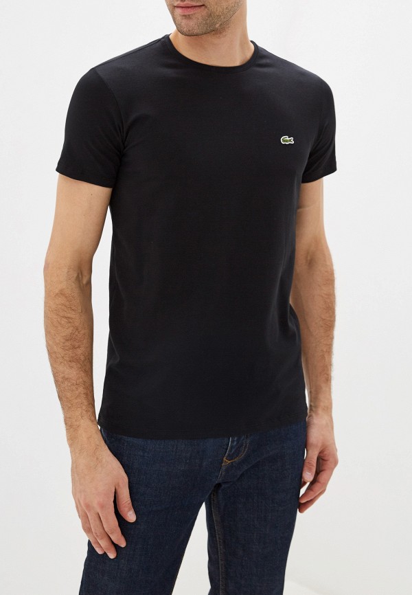мужская футболка с коротким рукавом lacoste, черная