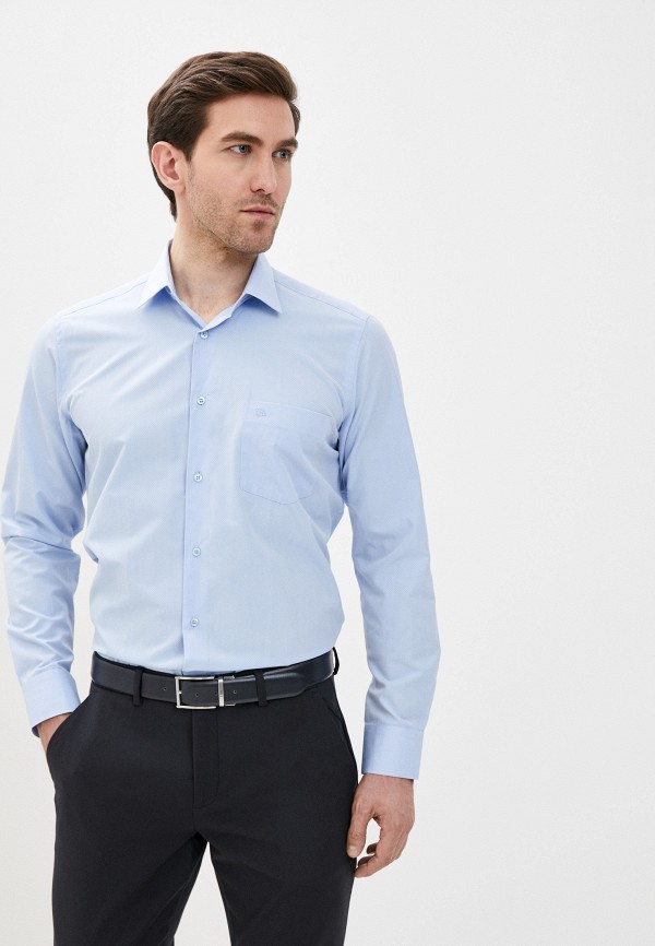 мужская рубашка с длинным рукавом karflorens, голубая