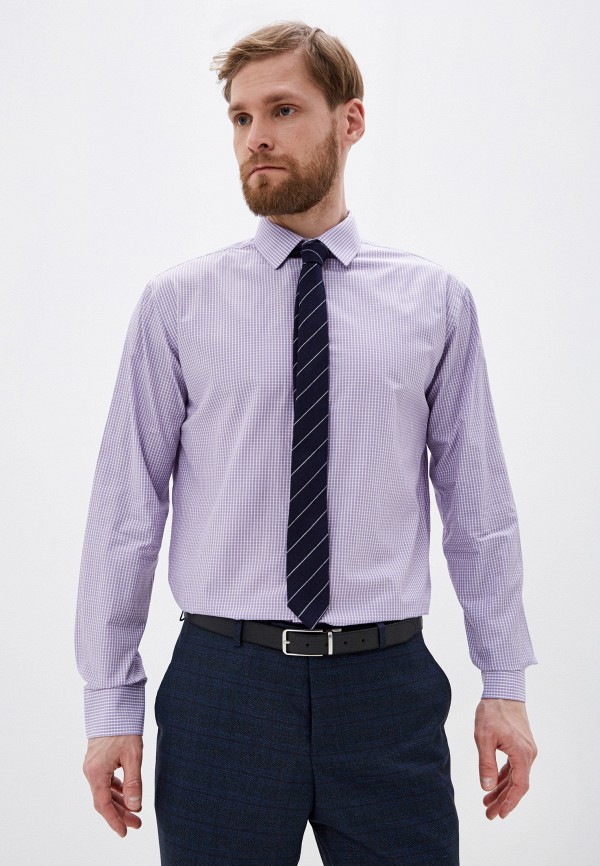 мужская рубашка с длинным рукавом bazioni, фиолетовая