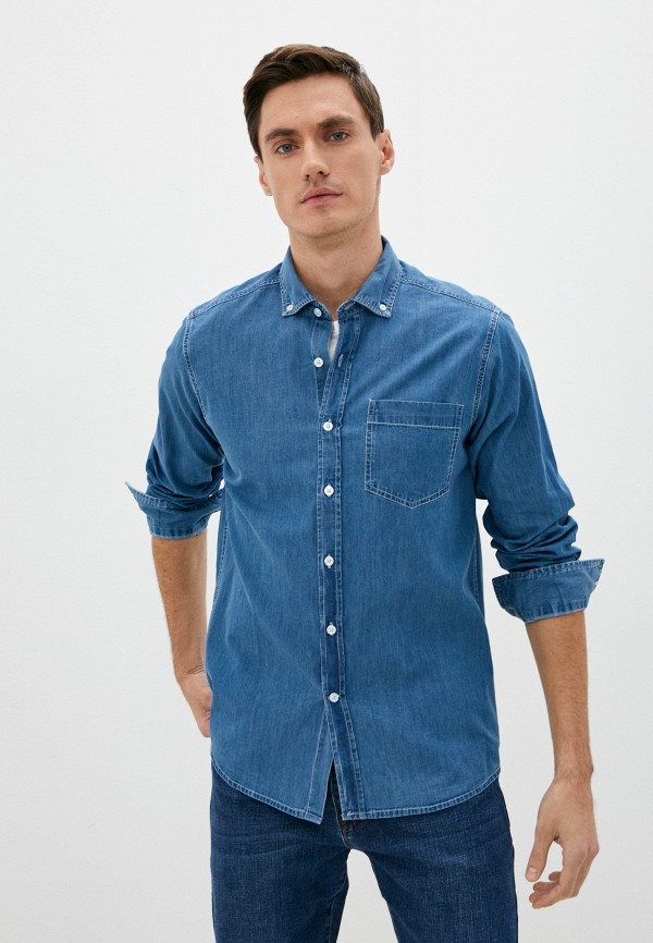 мужская джинсовые рубашка velocity, синяя