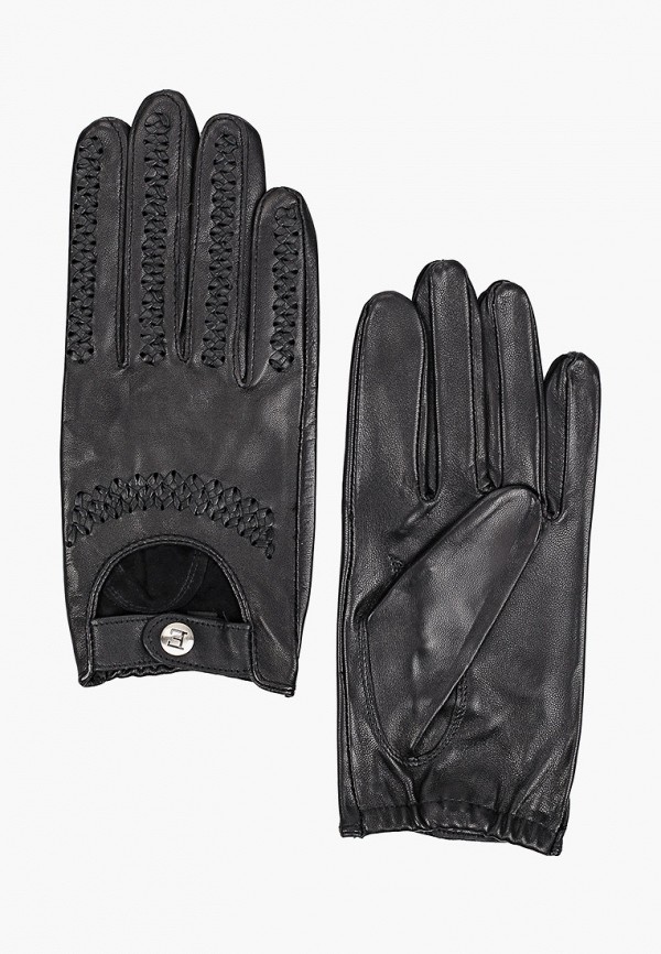 мужские кожаные перчатки eleganzza, черные