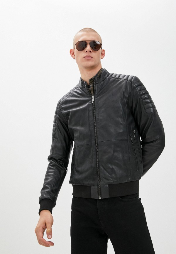 мужская кожаные куртка urban fashion for men, черная