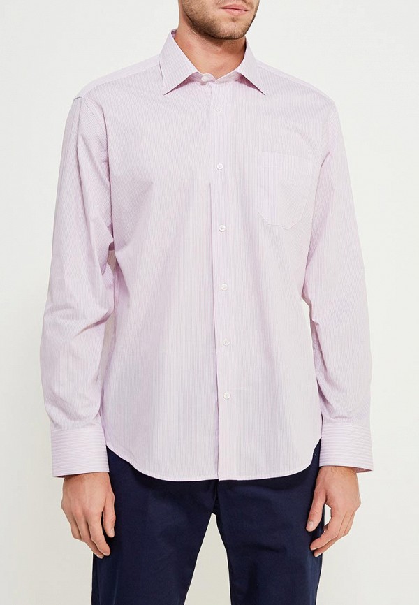 мужская рубашка с длинным рукавом karflorens, розовая