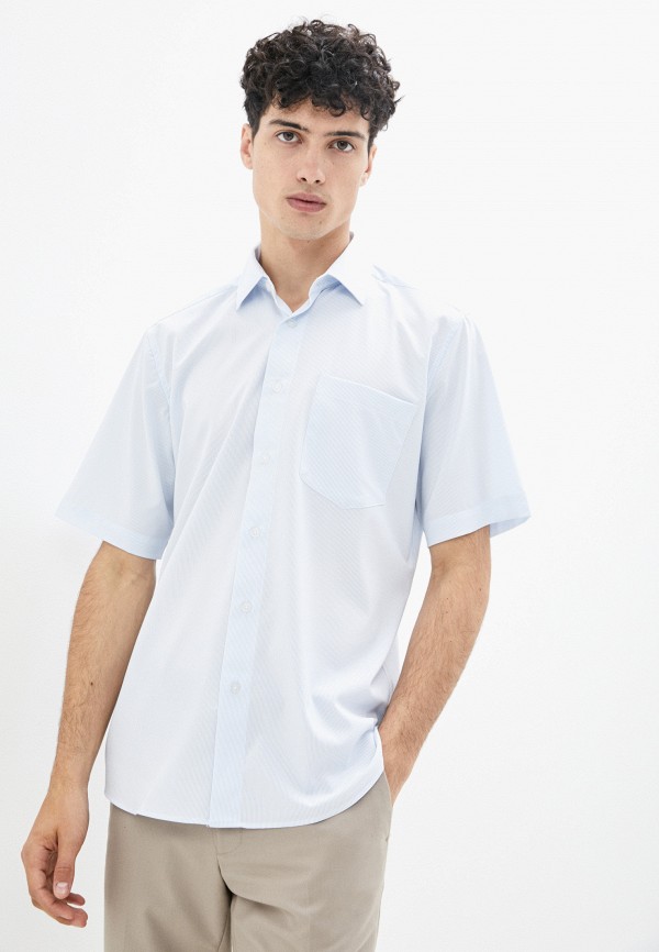 мужская рубашка с коротким рукавом brostem, голубая