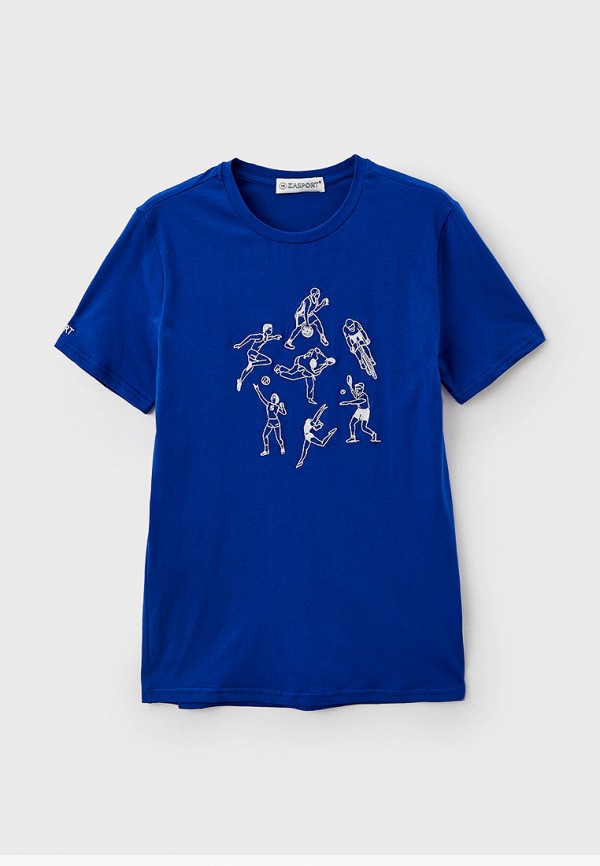 женская футболка с коротким рукавом zasport, синяя