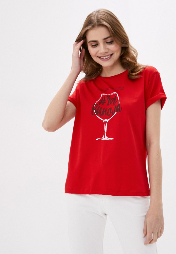 женская футболка mist, красная