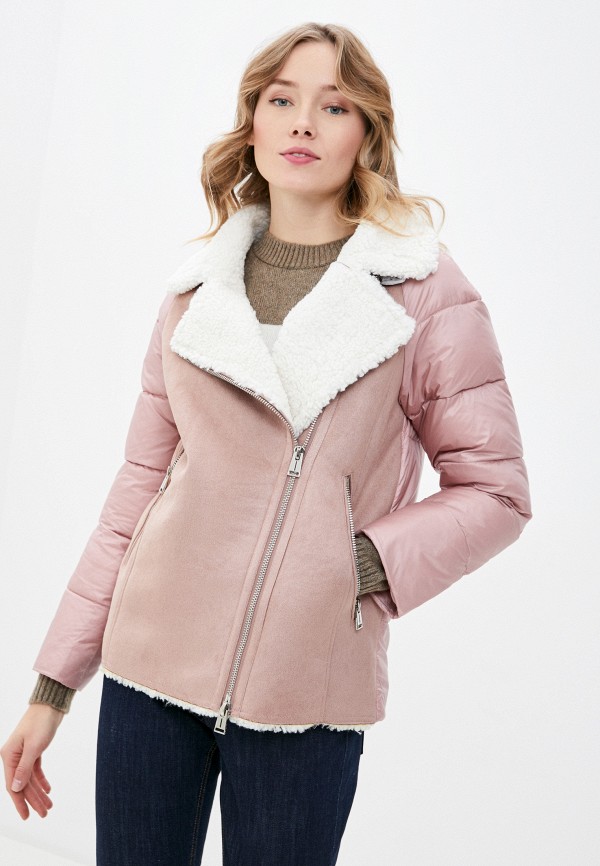 женская утепленные куртка qwentiny, розовая