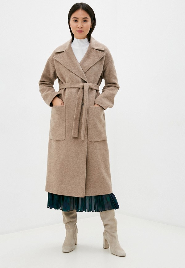 женское пальто синар, бежевое
