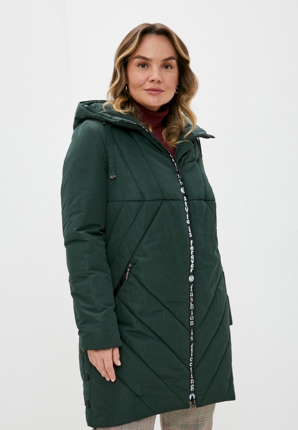 женская утепленные куртка dizzyway, зеленая