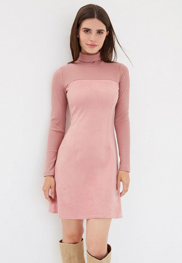 женское кожаные платье suara femme, розовое