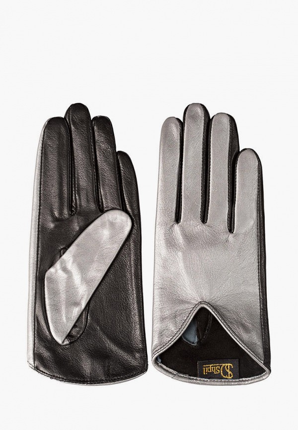 женские кожаные перчатки shpil design, серые