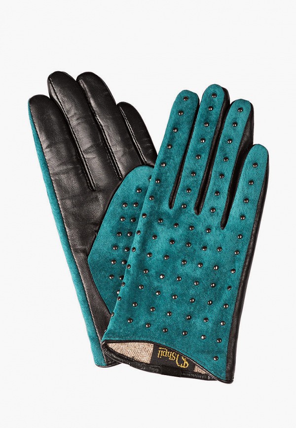женские кожаные перчатки shpil design, бирюзовые