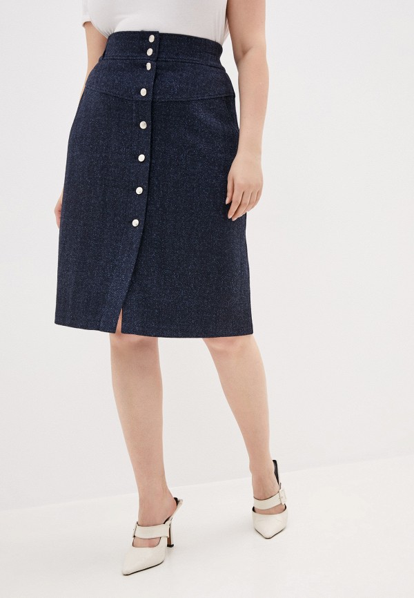 женская юбка-трапеции asv fashion design, синяя