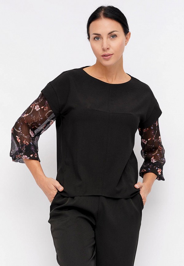 женская блузка с длинным рукавом bellart, черная
