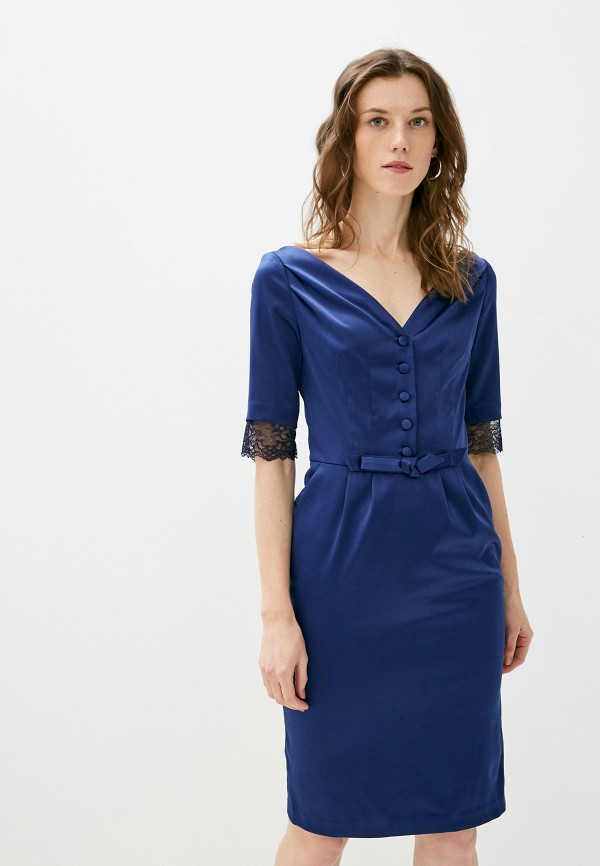 женское платье-футляр aelite, синее