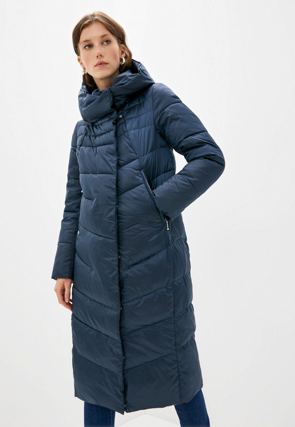 женская утепленные куртка morozoff, синяя