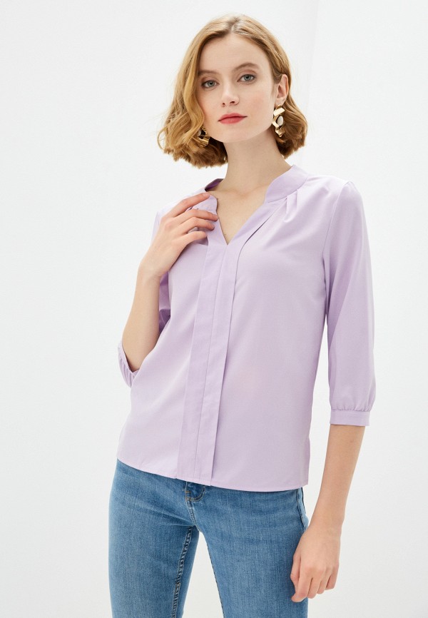 женская блузка с длинным рукавом am one, фиолетовая