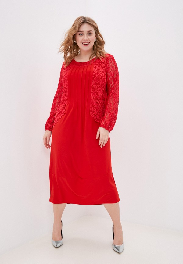 женское повседневные платье olsi, красное