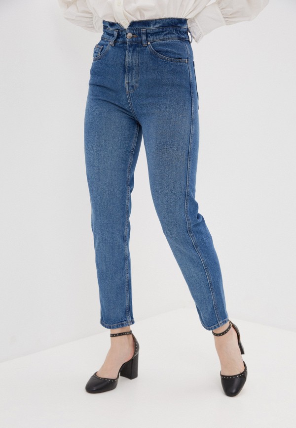 женские джинсы-мом agenda, синие