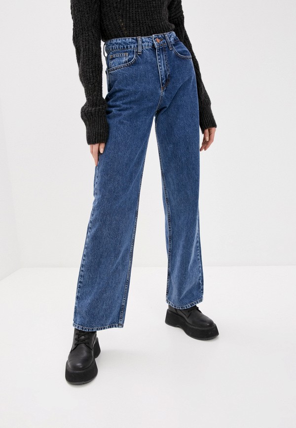 женские джинсы клеш major fabric, синие