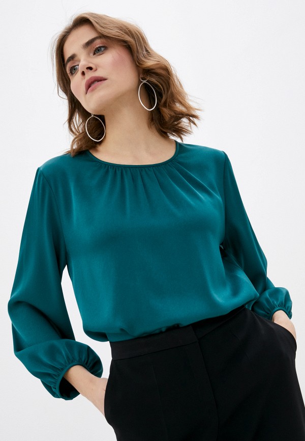 женская блузка с длинным рукавом ril’s, зеленая
