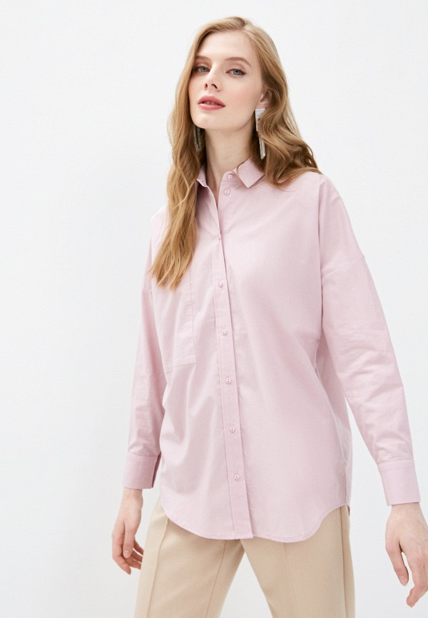 женская рубашка с длинным рукавом manitsa, розовая