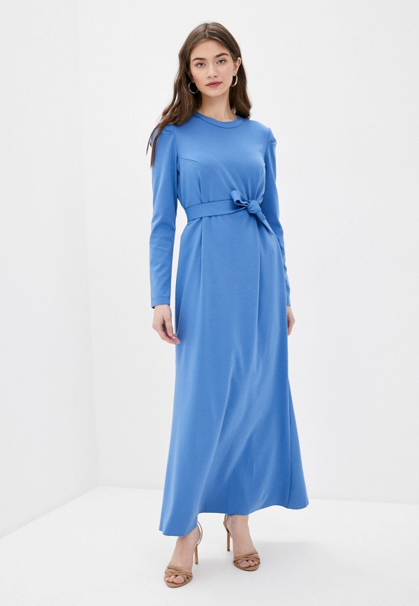 женское повседневные платье maleka, голубое