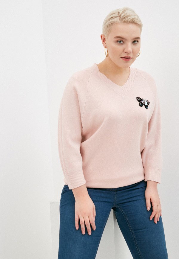 женский пуловер milanika, розовый