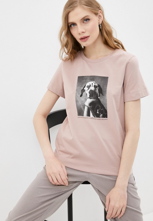 женская футболка dellione, розовая