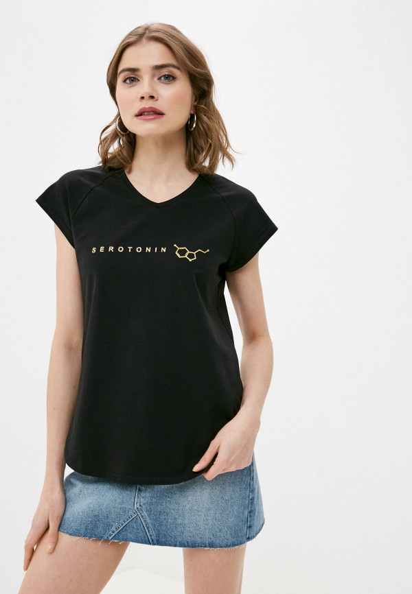 женская футболка adele fashion, черная