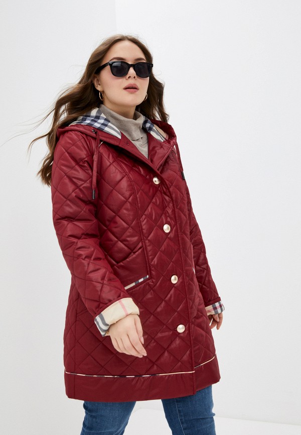 женская утепленные куртка wiko, бордовая