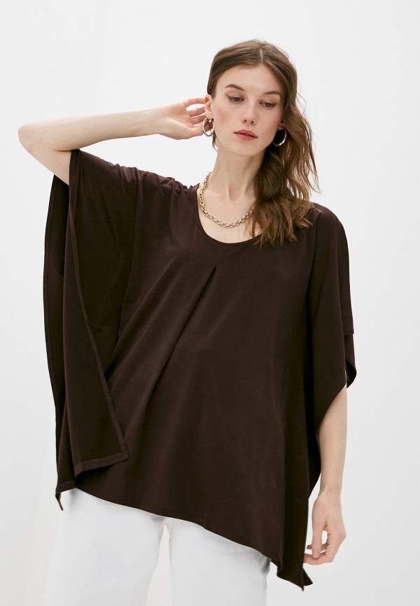 женская блузка с коротким рукавом altranatura, коричневая