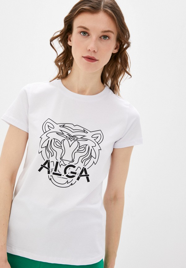 женская футболка alga, белая