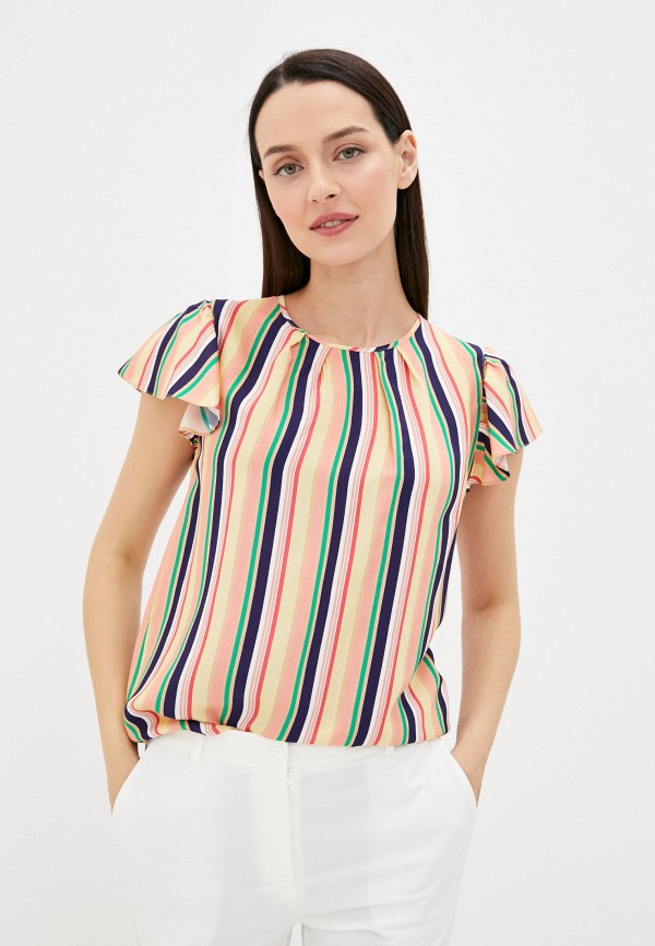 женская блузка с коротким рукавом belucci, разноцветная