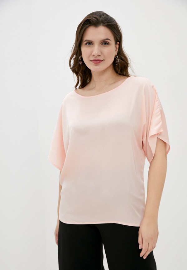 женская блузка с коротким рукавом анна голицына, розовая