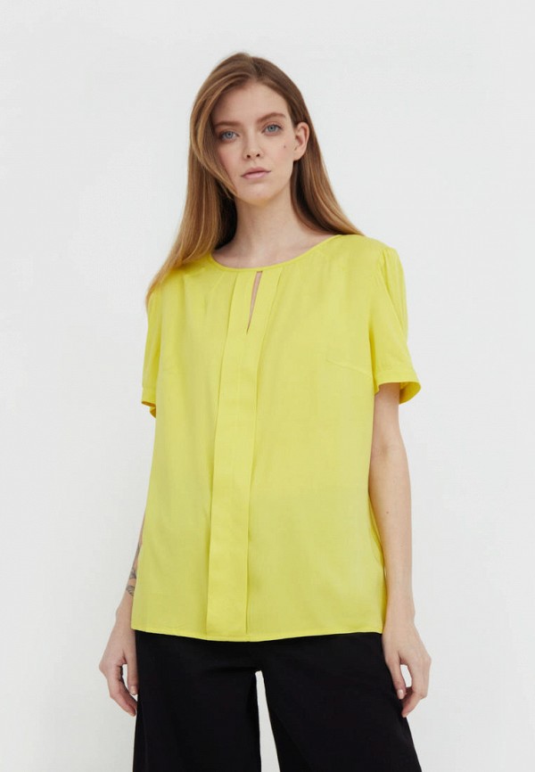 женская блузка с коротким рукавом finn flare, желтая