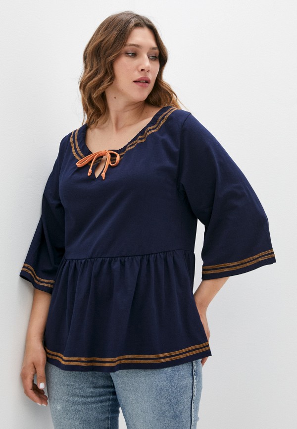 женская блузка с длинным рукавом артесса, синяя
