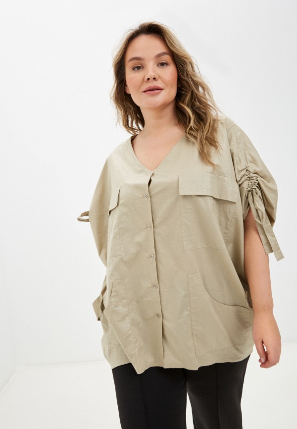 женская блузка с коротким рукавом lilaccat, хаки