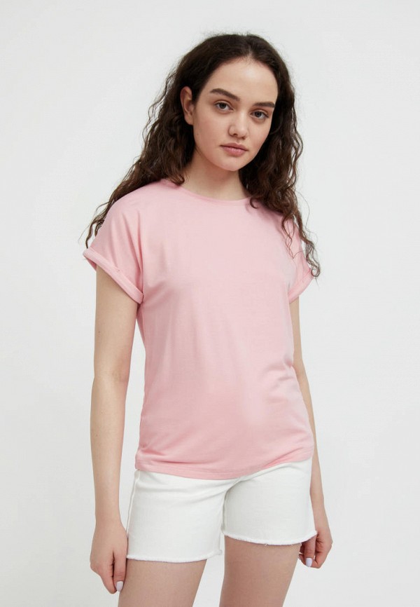 женская футболка finn flare, розовая