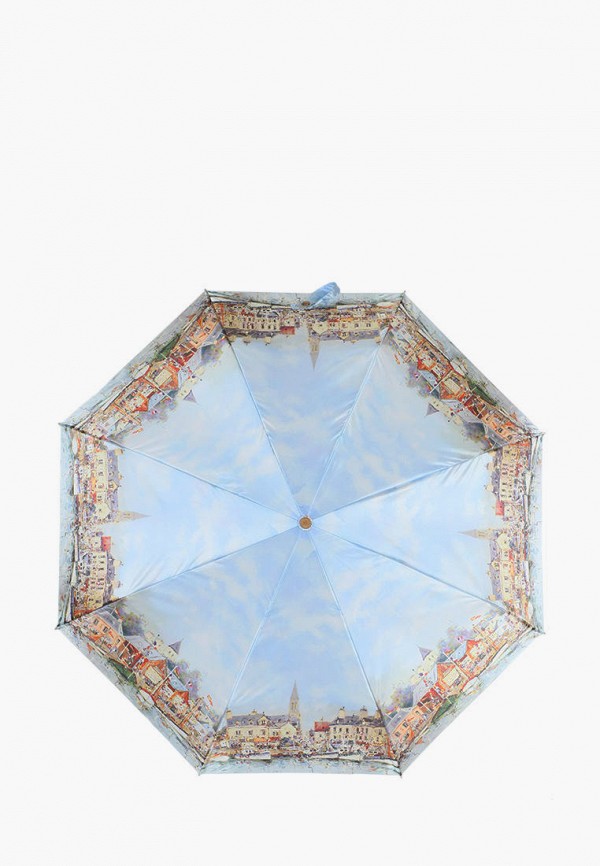 женский складные зонт lamberti, голубой