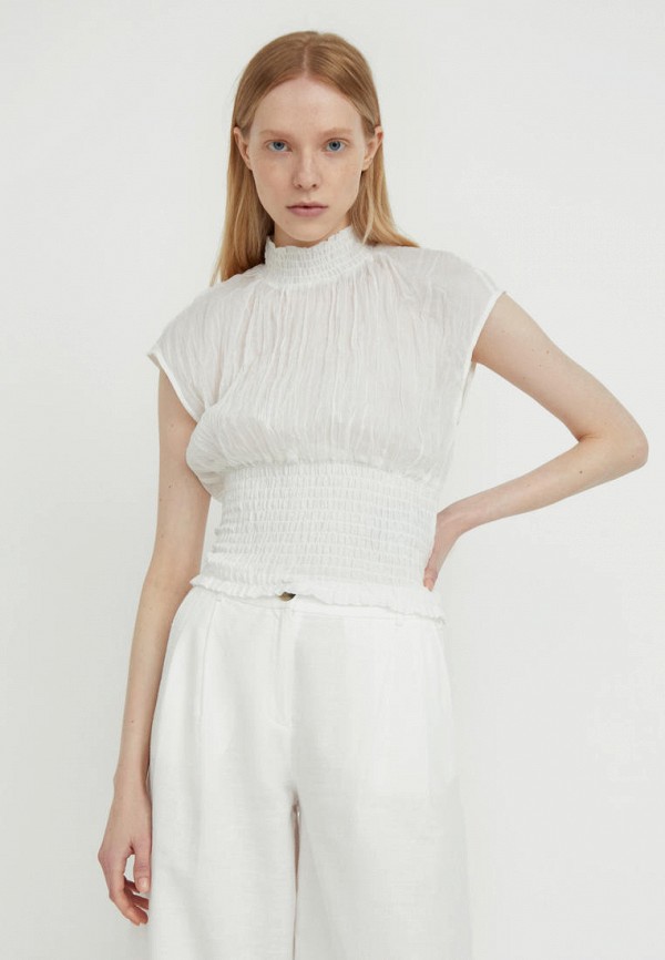 женская блузка с коротким рукавом finn flare, белая
