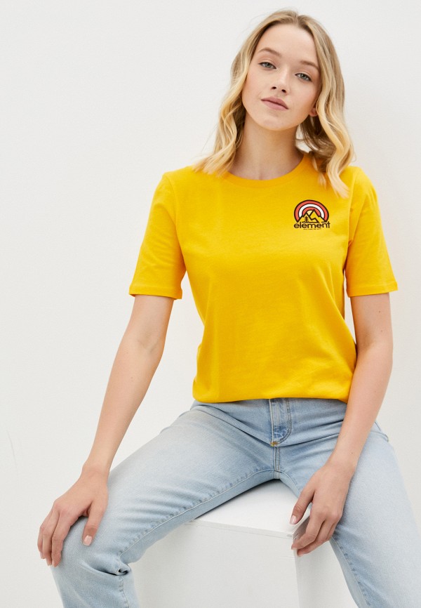 женская футболка element, желтая